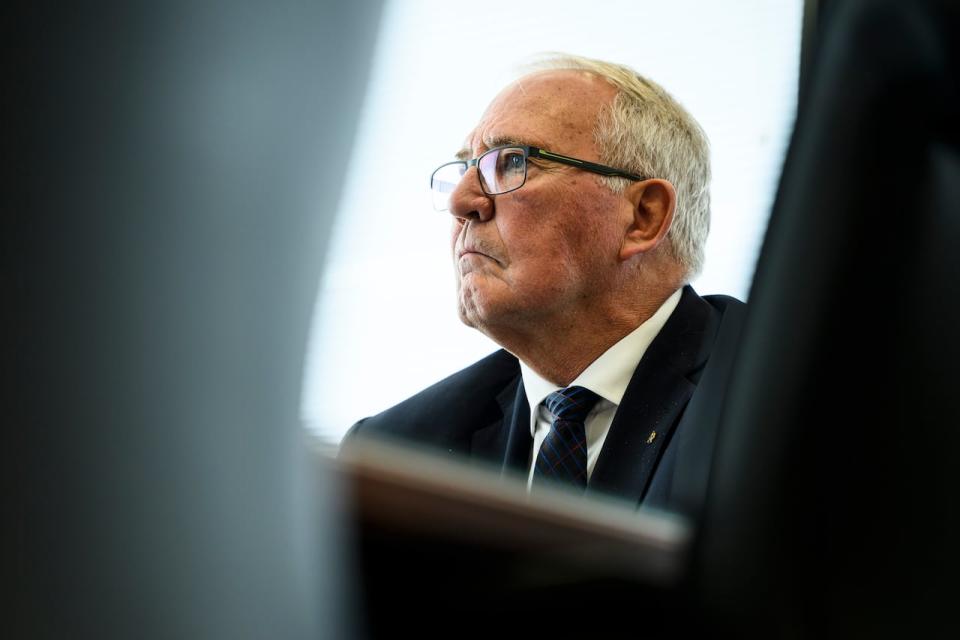 Minister of National Defence Bill Blair is participates in an interview in his office at National Defence Headquarters in Ottawa on Wednesday, Aug. 2, 2023. (Justin Tang/The Canadian Press - image credit)