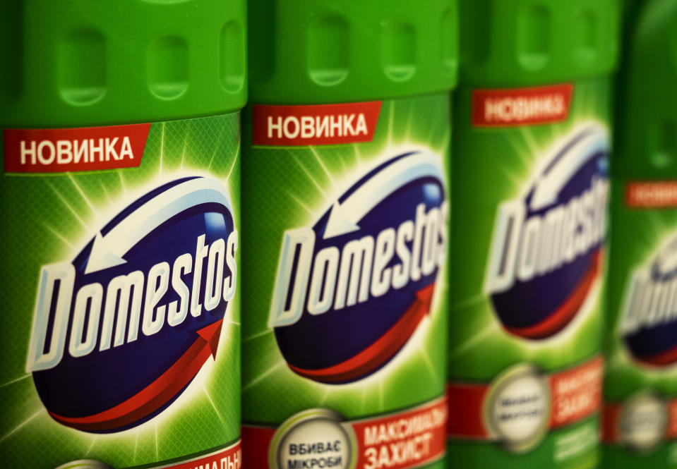 Demand for cleaning products like Domestos helped offset weakness elsewhere in Unilever's business. Photo: Igor Golovniov/SOPA/LightRocket via Getty