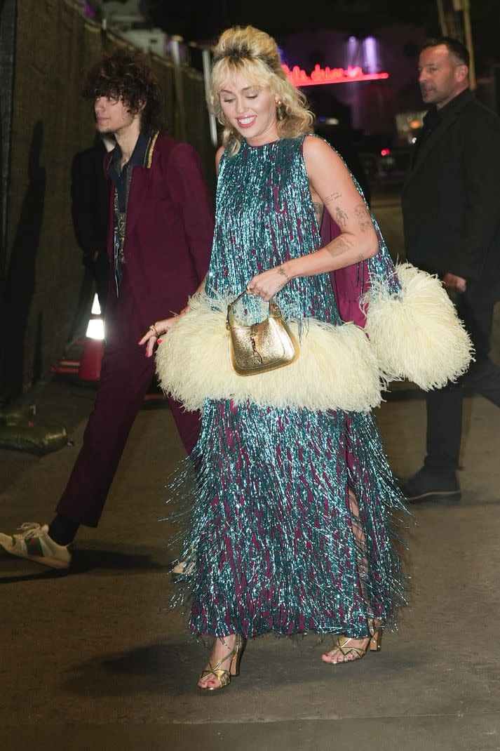 Miley Cyrus at the Gucci Love Parade on Hollywood Boulevard outside the TCL Chinese Theatre IMAX on Nov. 2. - Credit: Splash News