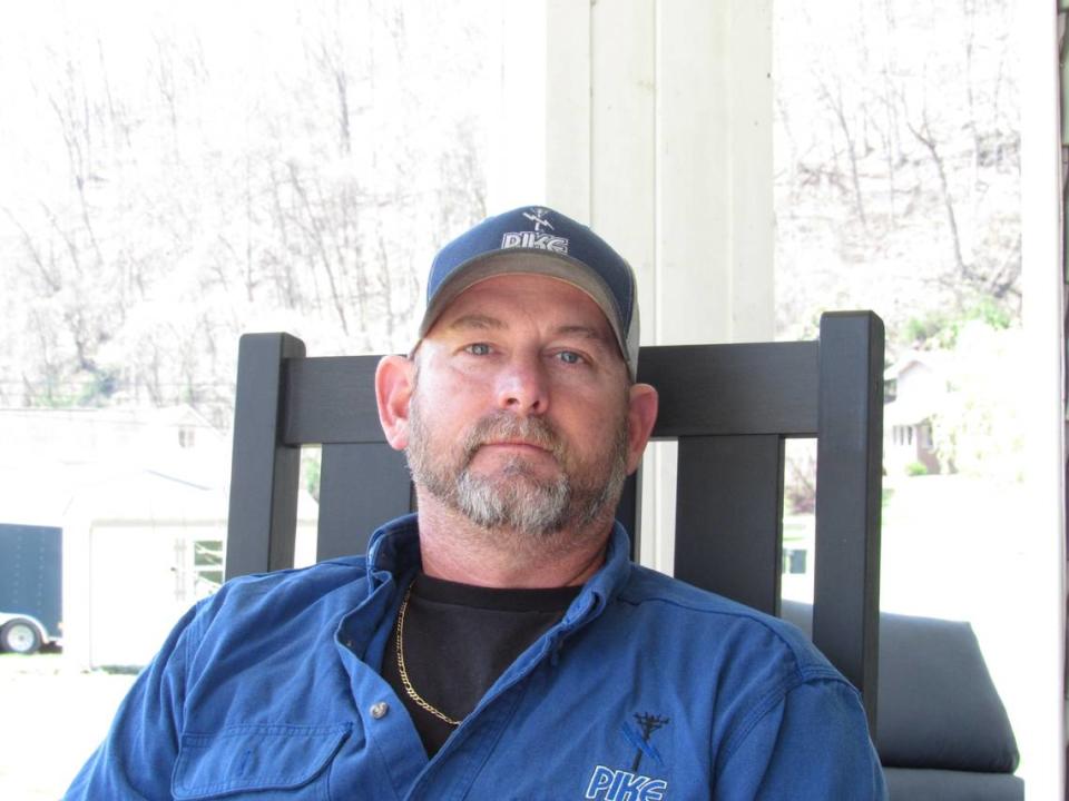 David Estep, of Harlan County, worked in the coal industry for 15 years before being laid off in 2019. He retrained to be a utility lineman.