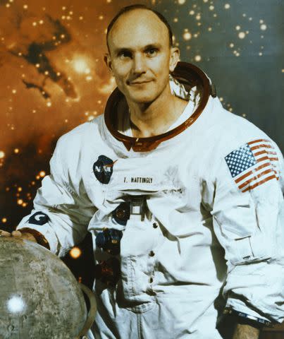 <p>Getty Images</p> Ken Mattingly pictured in a spacesuit