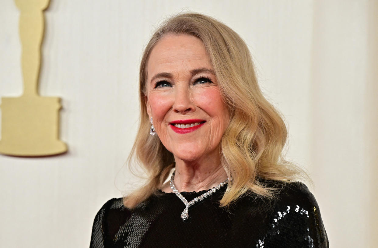 Canadian actress Catherine O'Hara was expected to tease a trailer for 'Beetlejuice Beetlejuice' at the 2024 Oscars. (Photo by FREDERIC J. BROWN/AFP via Getty Images)