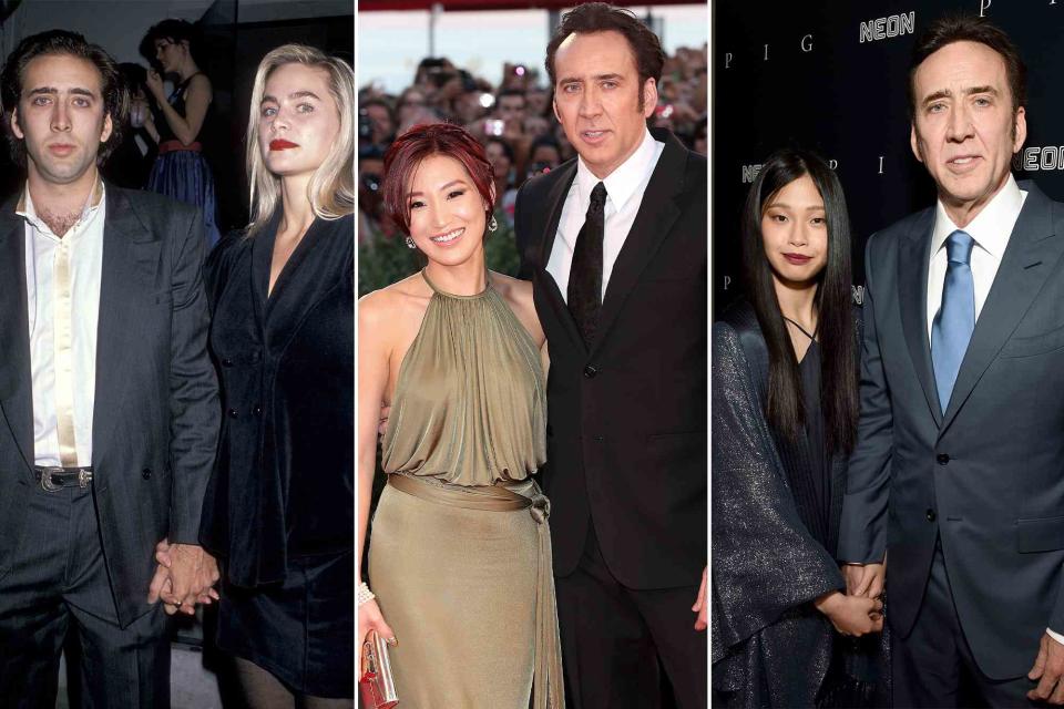 <p>Ron Galella, Ltd./Ron Galella Collection/Getty ; Elisabetta A. Villa/WireImage ; Michael Kovac/Getty</p> Nicolas Cage and Christina Fulton attend Michael Dukakis