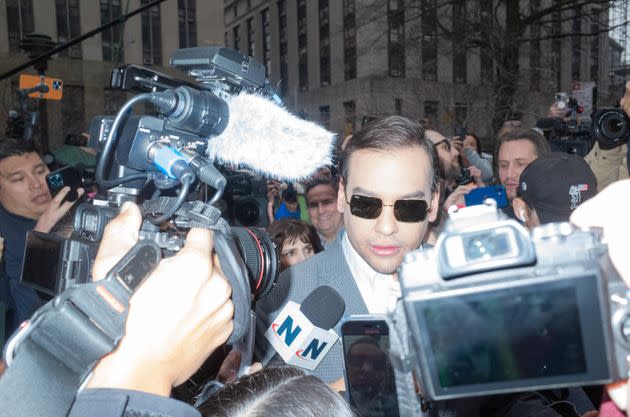 The photo of George Santos outside Manhattan court in New York on April 4, 2023.