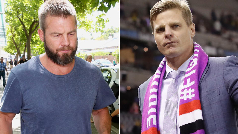 Ben Cousins and Nick Riewoldt. Image: Getty