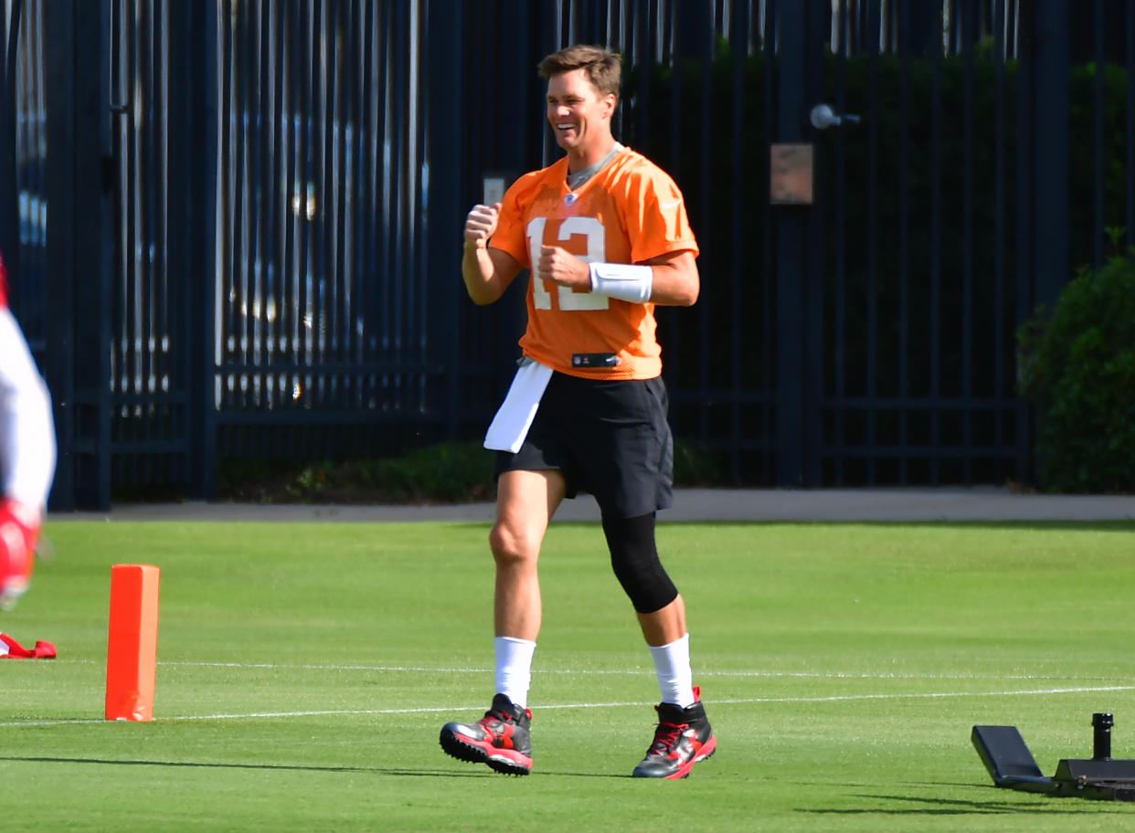 Tom Brady at minicamp with the Bucs.