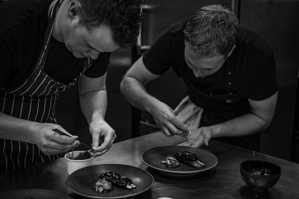 <p>Will Murray and Jack Croft enthuse over the finishing touches</p> (Fallow)