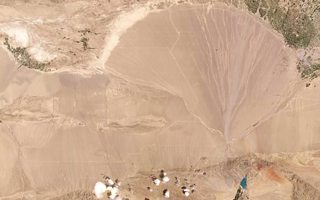 The silos were spotted in Yumen, Gansu province - Planet Labs Inc./Center for Nonproliferation Studies