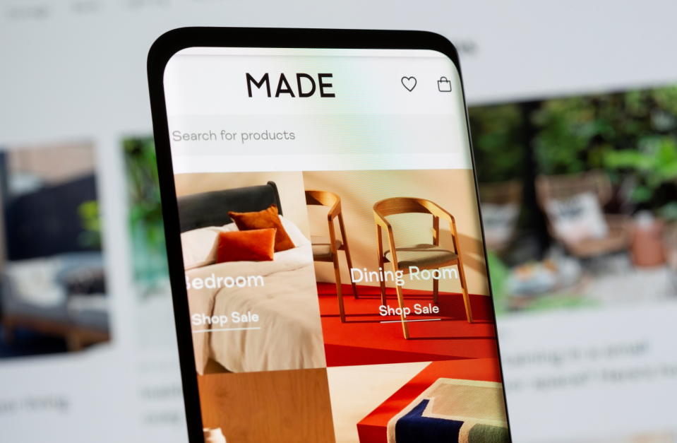 Made.com web site is seen on a smartphone in this illustration taken June 16, 2021. REUTERS/Dado Ruvic/Illustration