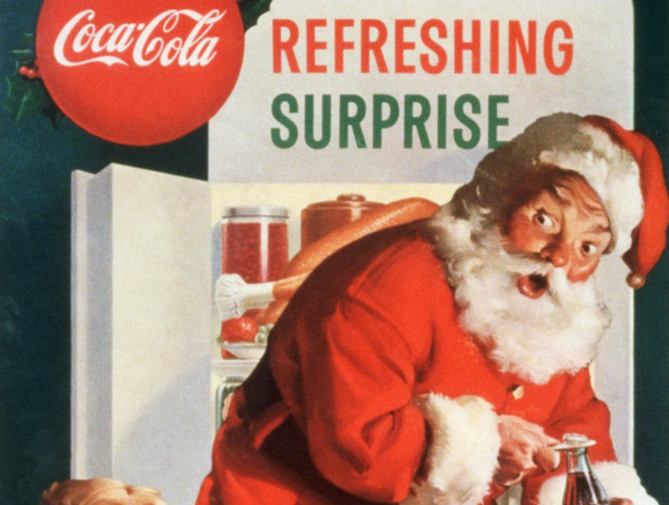 David Harbour said his Santa Claus in Violent Night is frustrated by the caricature created by the famous Coca-Cola adverts. (Library of Congress/Corbis/VCG/Getty)