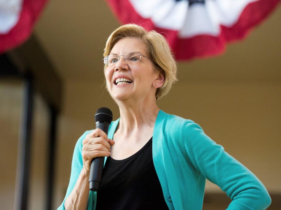 Elizabeth Warren speaks during a campaign event