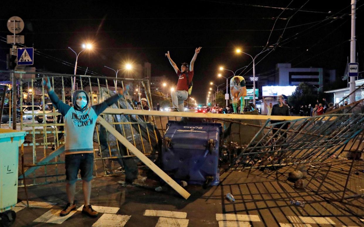 Belarusian opposition supporters protest against presidential election results in Minsk - Reuters