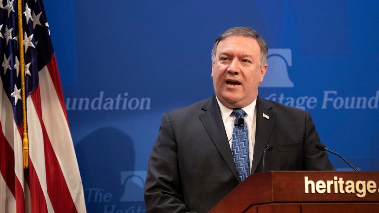 Rhetorischer Donnerschlag: US-Außenminister Mike Pompeo droht dem Iran mit noch härteren Sanktionen. Foto: J. Scott Applewhite/AP