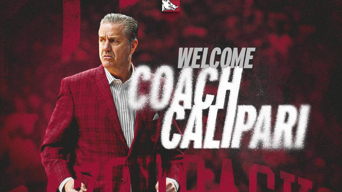 The University of Arkansas went for red and intense in posting its welcome graphic for new Razorbacks men’s basketball coach John Calipari on social media on Wednesday morning. It’s a stunning image after the former UK coach’s 15 years in Kentucky blue. Arkansas Athletics