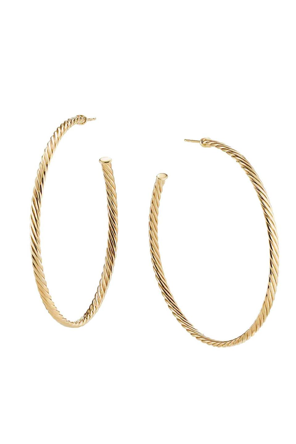 Sculpted Cable Hoop Earrings