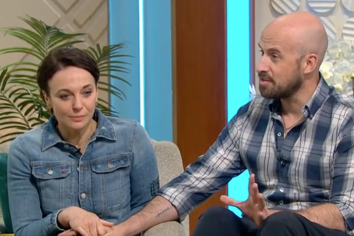 Amanda Abbington and Jonathan Goodwin pictured on Lorraine last May (ITV)