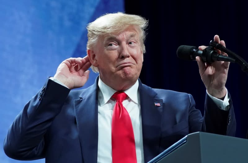 Trump speaks at the at the American Farm Bureau Federation Annual Convention and Trade Show in Austin, Texas