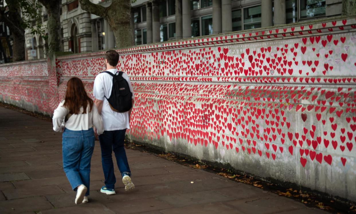 <span>The Covid memorial wall in London. Evidence was given about the misuse of ‘do not resuscitate’ notices.</span><span>Photograph: Carl Court/Getty Images</span>