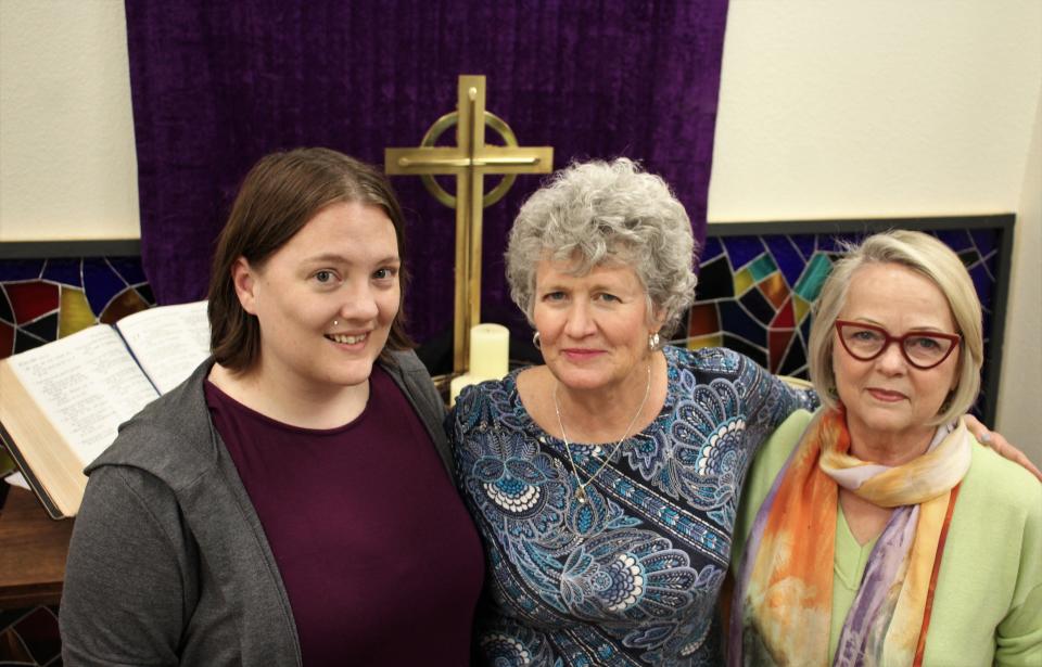 The three amigas - leading the transition move from South Willis to Woodhaven Shopping Center were, from left, co-pastor Chesna Rlley, church board chairperson Debbie Bolls and transition team leader Susan Robinson. March 30 2022