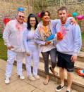 <p>Nick Jonas and Priyanka Chopra Jonas recently celebrated Holi in style.</p><p>The couple both took to their Instagram accounts on Sunday (March 28) to share photos of themselves donning paint splattered white attire, while celebrating the ancient Hindu festival, with the singer's parents Kevin Sr. and Denise Jonas.</p><p>The holiday is also known as the 'festival of colours' and is a celebration of the eternal and divine love of the goddess Radha and god Krishna. It also signifies the triumph of good over evil.</p><p>'Happy Holi! From our family to yours! #holi, [sic]' Jonas captioned the photo of his family. </p><p>Chopra-Jonas shared the same photos from the occasion, captioning hers: 'Holi, the festival of colours is one of my favourites. Hope we can all celebrate it with our loved ones, but in our HOMES! #HappyHoli everyone [sic]'. </p><p><a href="https://www.instagram.com/p/CM-XYmCjVBn/" rel="nofollow noopener" target="_blank" data-ylk="slk:See the original post on Instagram;elm:context_link;itc:0;sec:content-canvas" class="link ">See the original post on Instagram</a></p>