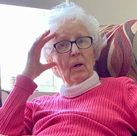 At 104 and one-half years old, Mary Liebner of Cheboygan can still remember her time spent helping with the war efforts, working at Willow Run in Ypsilanti, where she and her husband contributed to the building of fighter planes.