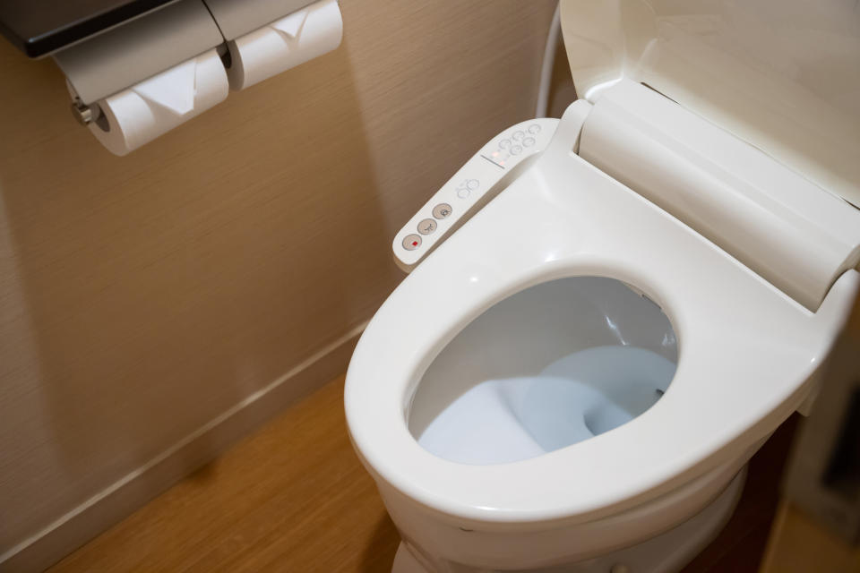 A toilet with a bidet