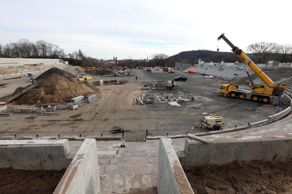 Construction on Hinchliffe Stadium is expected to be completed in the fall of 2022.  However, with the state of COVID that could impact how long it will take to obtain certain supplies to complete the project as well as the health of workers. Thursday, December 23, 2021