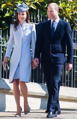 <p>Samir Hussein/Samir Hussein/WireImag</p> Kate Middleton and Prince William attend Easter Sunday church on April 21, 2019