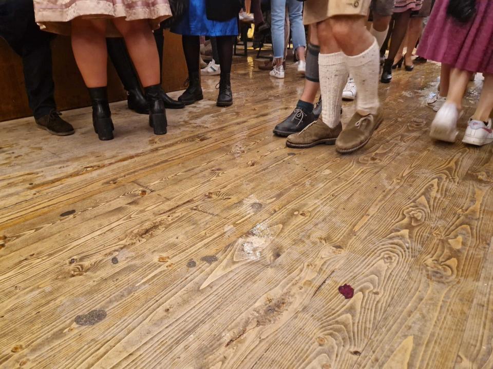 sticky floors at oktoberfest