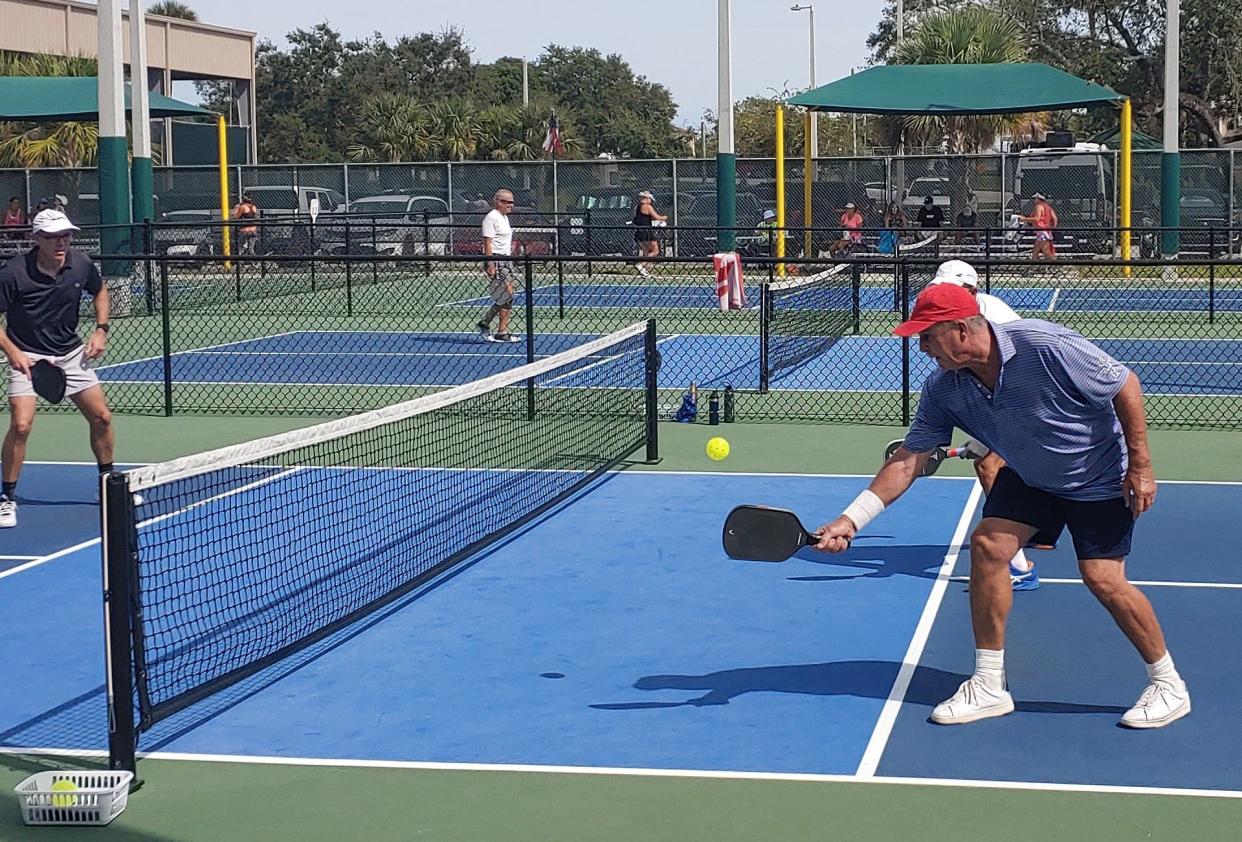 Ivan Lendl with a backhand dink shot during Sunday's Conviva Pictona Open in Holly Hill.