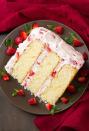 <p>Fresh strawberries=antioxidants=cake is a health food.</p><p>Get the recipe from <a rel="nofollow noopener" href="http://www.cookingclassy.com/fresh-strawberry-cake/" target="_blank" data-ylk="slk:Cooking Classy;elm:context_link;itc:0;sec:content-canvas" class="link ">Cooking Classy</a>.</p>