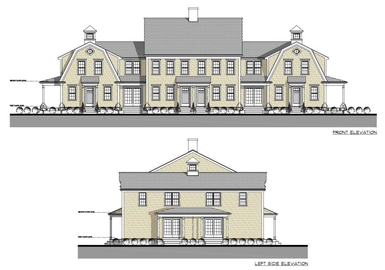 A drawing of what a 56-unit apartment development off Ferry Street in Marshfield might look like.