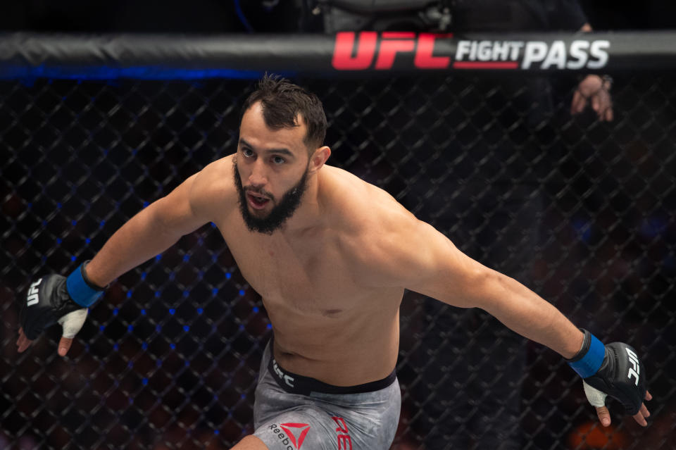 Dominick Reyes beats Volkan Oezdemir by decision during UFC Fight Night 147 at the London O2 Arena, Greenwich on Saturday 16th March 2019.  (Photo by Pat Scaasi/MI News/NurPhoto via Getty Images)