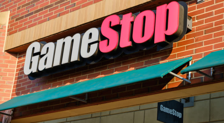 GameStop video game and electronics store logo sign in Bay Terrace, Queens, NY.