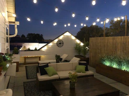 A set of shatterproof solar-powered outdoor lights for 46% off