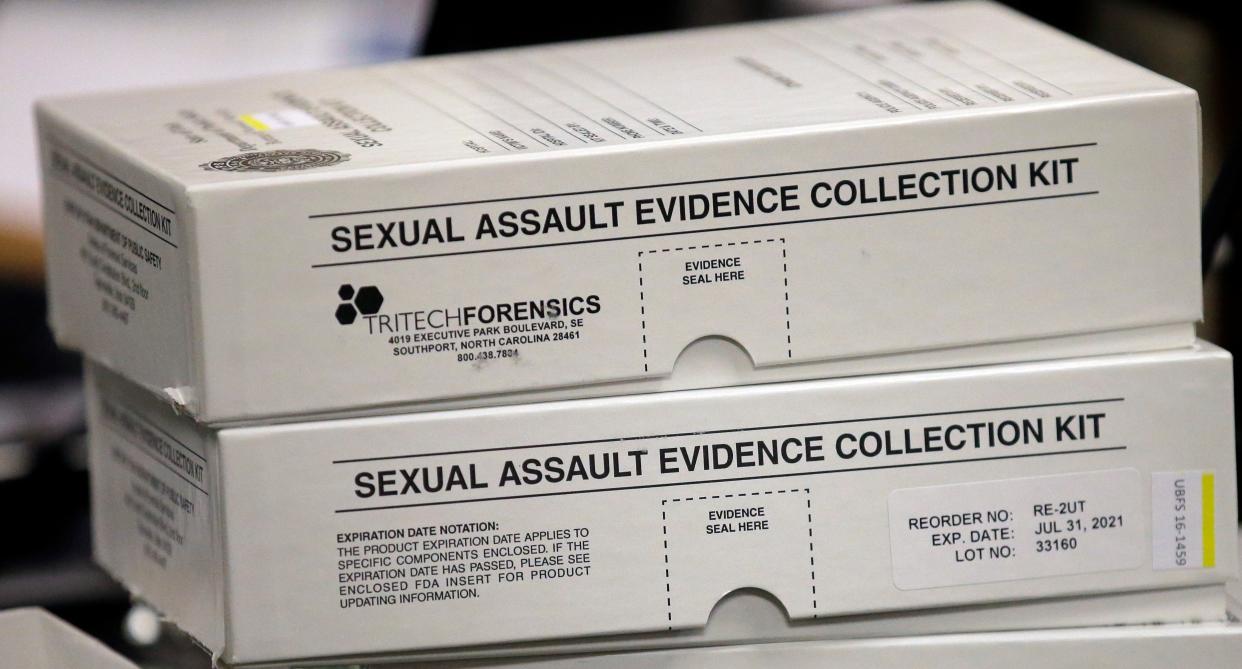 An example of a rape kit that is sent to crime labs for testing.