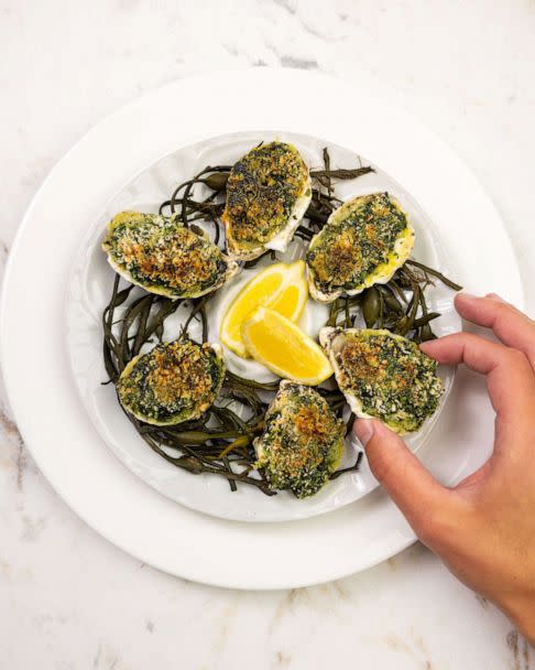 PHOTO: An Oysters Rockefeller dish is pictured in an undated promotional image The Bedford by Martha Stewart. (Palm + Ocean Digital)