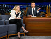 <p>Kate McKinnon sits down with Jimmy Fallon on <em>The Tonight Show</em> in N.Y.C. on Aug. 9. </p>