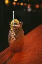 <p><strong>Ingredients</strong></p><p>.75 oz bourbon<br>.75 oz dark run<br>.75 oz VS brandy<br>2 oz sparkling wine<br>.75 oz lemon juice<br>.75 oz simple syrup<br>2 dash Angostura bitters<br>2 oz club soda<strong><br></strong></p><p><strong>Instructions</strong></p><p>In a tall glass, combine all ingredients except for club soda. Add ice. Top with club soda, stir. Garnish with a lemon wheel and Luxardo cherry.</p><p><em>From <a href="https://www.nextdooreatery.com/" rel="nofollow noopener" target="_blank" data-ylk="slk:Next Door;elm:context_link;itc:0;sec:content-canvas" class="link ">Next Door</a>.</em></p>