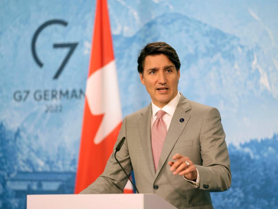 Canada's Prime Minister Justin Trudeau at the G7 summit in Germany in June 2022.