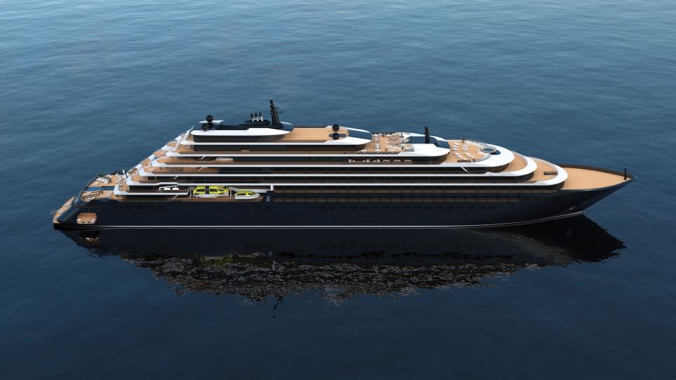 The Ritz-Carlton Yacht Collection debuts its first ship, Evrima, in June. Its name is of Greek origin and means "discovery."