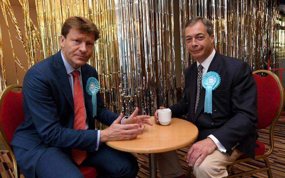 Richard Tice and Reform UK president Nigel Farage, pictured in 2019, are in agreement that UK politics is broken