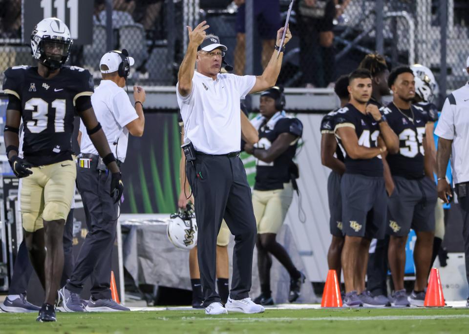 UCF coach Gus Malzahn is 14-6 at the helm of the Knights program. Malzahn took over at UCF in February 2021 following eights seasons at Auburn.