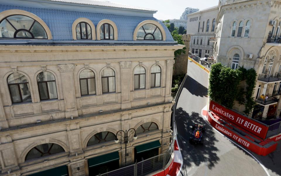 Formula One F1 - Azerbaijan Grand Prix - Baku City Circuit, Baku, Azerbaijan - June 11, 2022 Red Bull's Sergio Perez during practice  - REUTERS