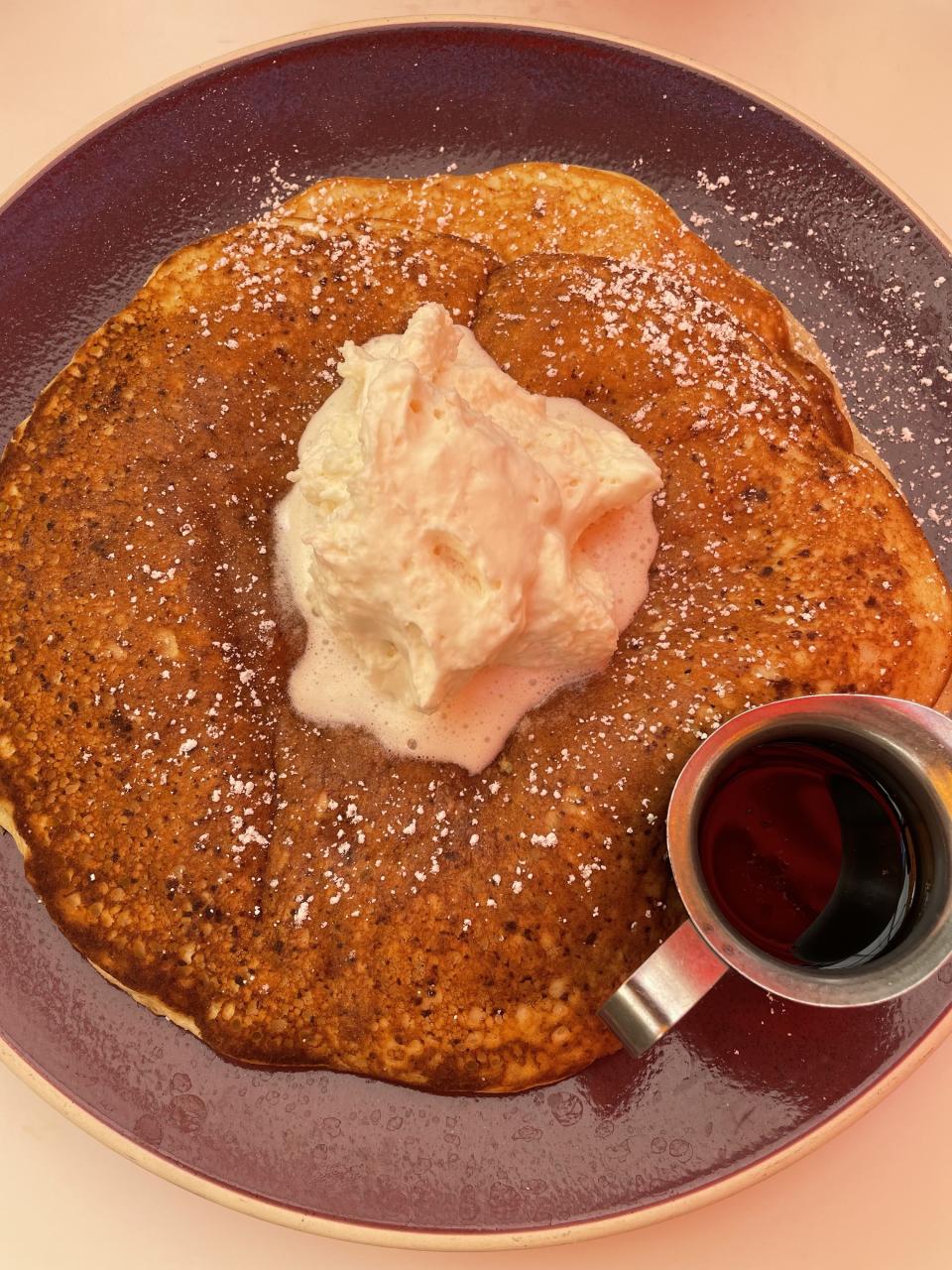 Top-down shot of lemon pancakes