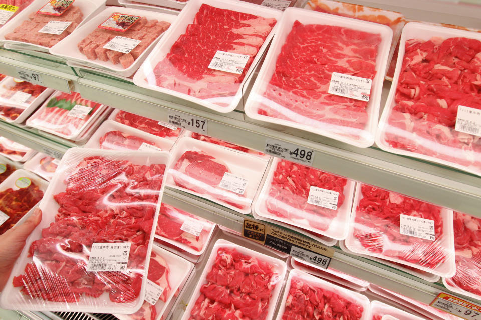 Though American meat consumption has been <a href="http://switchboard.nrdc.org/blogs/slyutse/eat_your_vegetables_no_wait_do.html" target="_blank">declining since 2007</a>, we still rank as the <a href="http://www.huffingtonpost.com/2012/05/03/world-meat-consumption_n_1475760.html" target="_blank">second-largest nation of meat consumers per capita</a>, just behind Luxembourg. It turns out that our carnivorous appetites carry quite the environmental footprint.  <br></br> Agriculture is <a href="http://www.epa.gov/climatechange/ghgemissions/sources/transportation.html" target="_blank">responsible for eight percent</a> of U.S. greenhouse gas emissions, and livestock production -- including feeding, processing and transport -- is the biggest greenhouse gas contributor in that sector. In fact, the <a href="http://switchboard.nrdc.org/blogs/slyutse/eat_your_vegetables_no_wait_do.html" target="_blank">Natural Resources Defense Council</a> (NRDC) estimates that U.S. livestock production alone contributes [up] to 18 percent of global greenhouse gases. Additionally, Food and Water Watch says that livestock production is the <a href="http://documents.foodandwaterwatch.org/doc/FactoryFarmNation-web.pdf" target="_blank">highest emitter of methane</a>, a greenhouse gas <a href="http://static.ewg.org/reports/2011/meateaters/pdf/ewg_meat_eaters_guide_to_health_and_climate_2011.pdf" target="_blank">25 percent more potent</a> than CO2. <a href="http://static.ewg.org/reports/2011/meateaters/pdf/ewg_meat_eaters_guide_to_health_and_climate_2011.pdf" target="_blank">The Environmental Working Group</a> also points out that if you cut out just one sizzling burger out of your diet per week for a year, for example, it would be like taking your car off the road for 320 miles. <br></br> <em>What you can do: <a href="http://www.nrdc.org/living/eatingwell/top-10-reasons-eat-grass-fed-meat.asp" target="_blank">NRDC notes</a> that some meat types carry less of a production footprint cost than others and that it’s advantageous to switch to grass fed, CAFO-free meat. Meat-eaters can also partake in Meatless Monday. </em> <br></br> (Photo by Junko Kimura/Bloomberg via Getty Images)