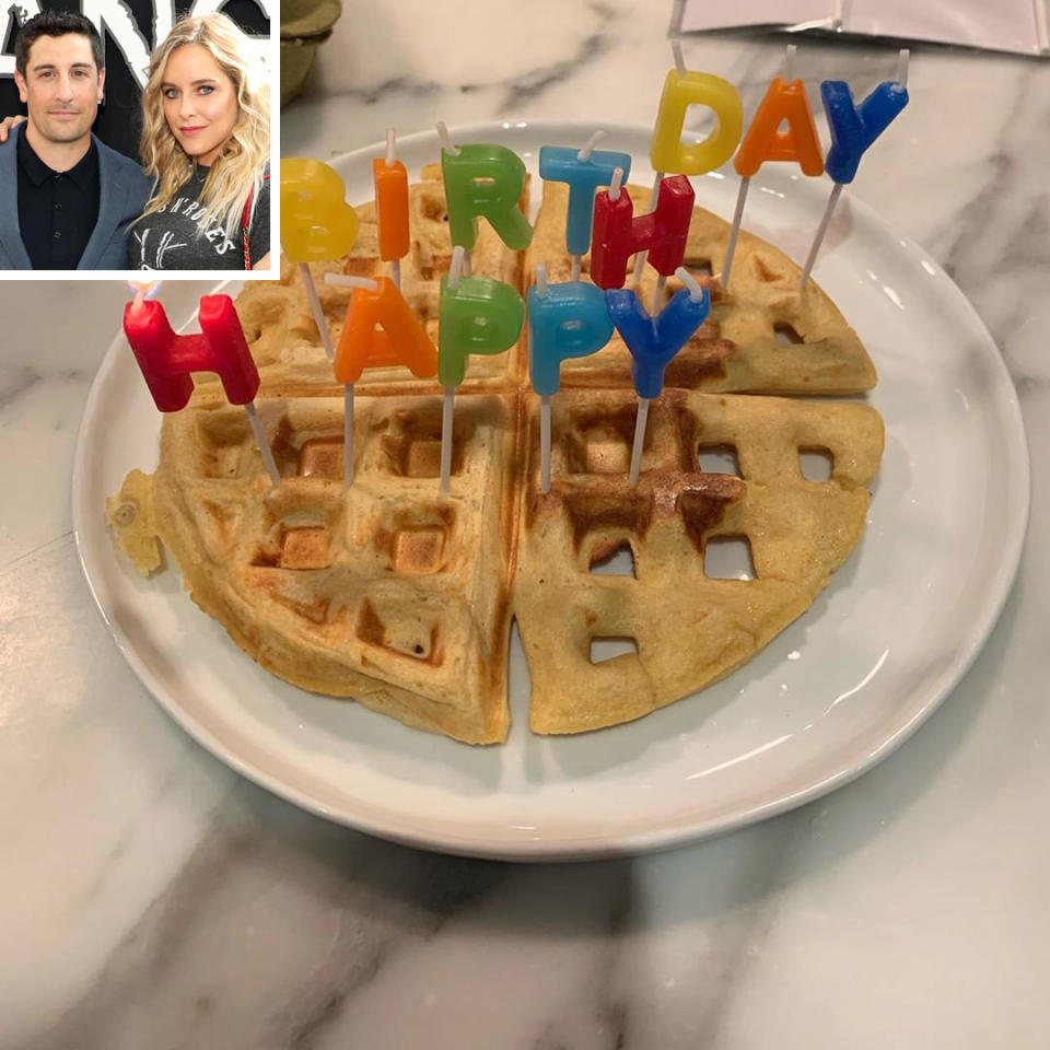 <p>Jason Biggs and Jenny Mollen's son <a href="https://people.com/parents/jason-biggs-jenny-mollen-welcome-son-lazlo/" rel="nofollow noopener" target="_blank" data-ylk="slk:Lazlo;elm:context_link;itc:0;sec:content-canvas" class="link ">Lazlo</a> turned 3 on Oct. 2.</p>