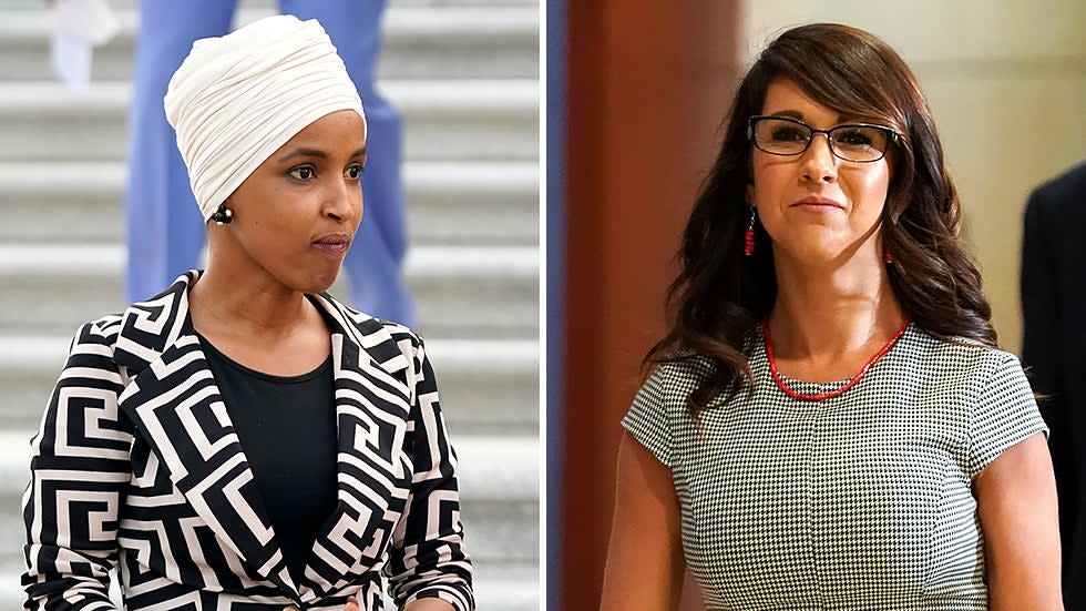 Reps. Ilhan Omar (D-Minn.) and Lauren Boebert (R-Colo.)