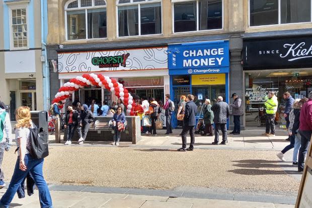 Oxford Mail: The queue stretched along the neighbouring units