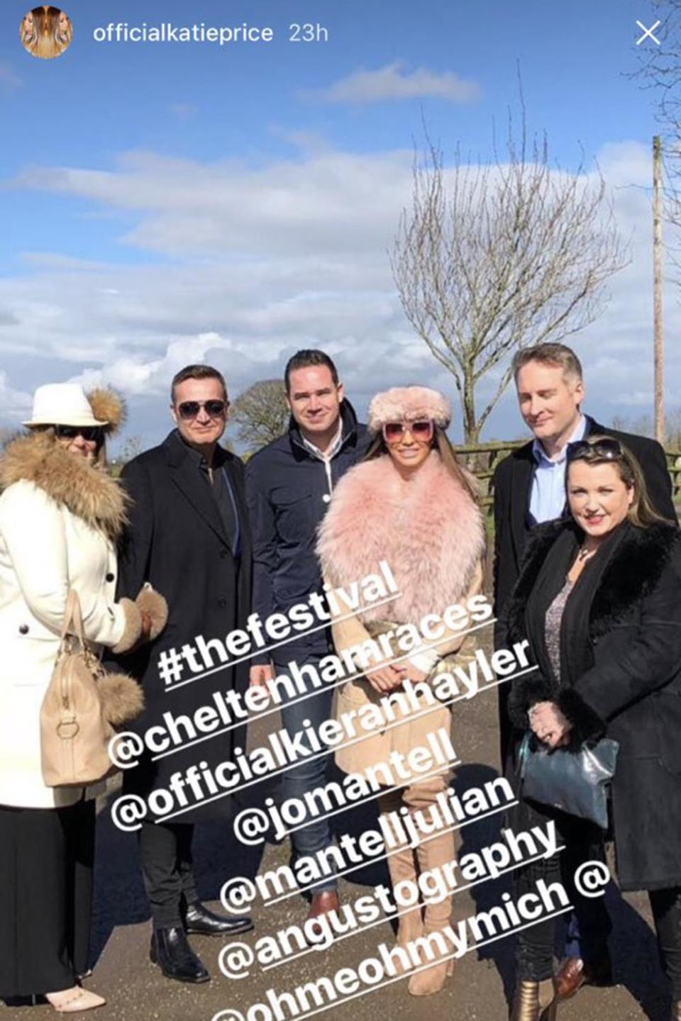 Backlash: Fans were not happy with Katie Price's attire for Cheltenham (Instagram / Katie Price)